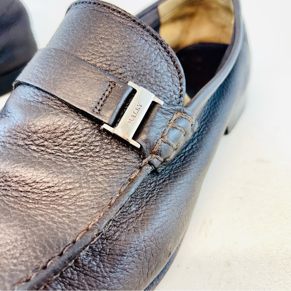 Bally Switzerland Men's Brown Leather Beef Roll Didi Loafers, size 10 D - Picture 2 of 13